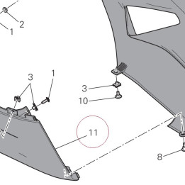 Right lower fairing red 48013355AA