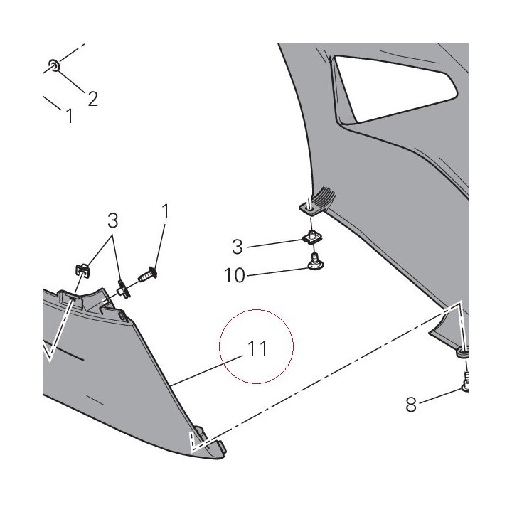 Right lower fairing red 48013355AA