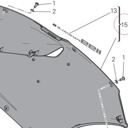 Left upper half-fairing black 48013453AK