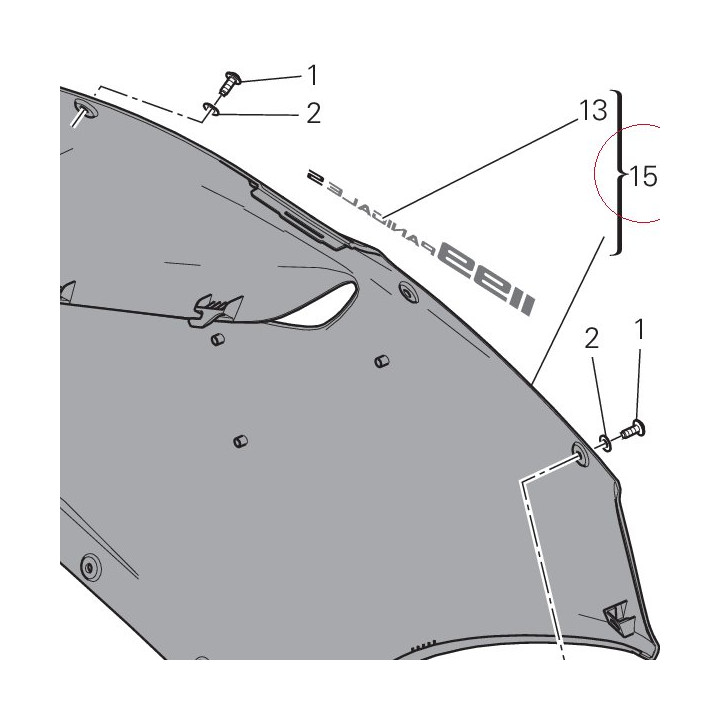 Fairing upper left white 48013453AW