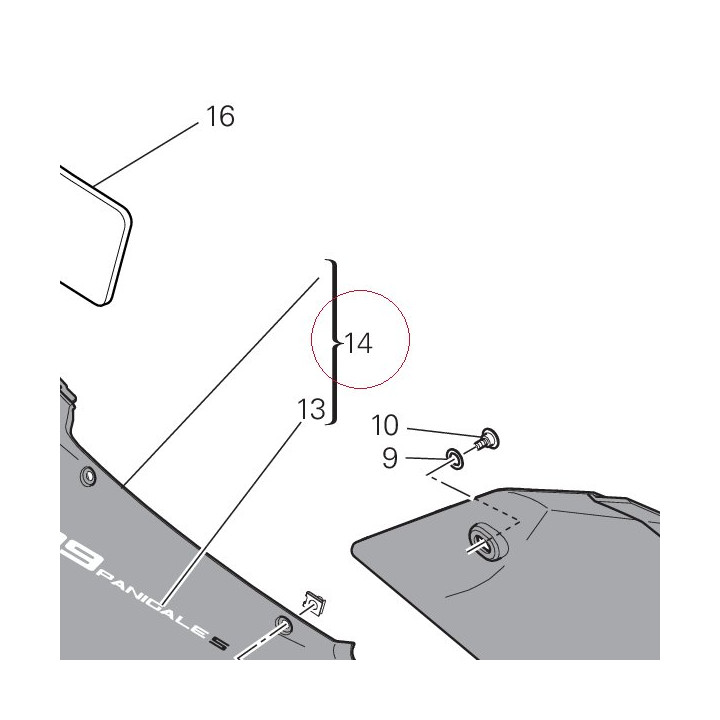 Right upper half-fairing red 48013463AA