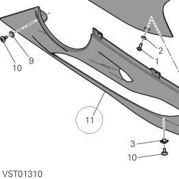 Fairing, lower right red 48013771AA