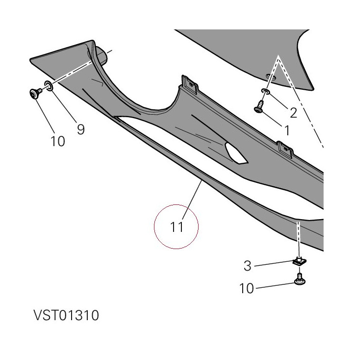 Fairing, lower right white 48013771AW