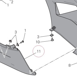 Right lower fairing red 48013772AA