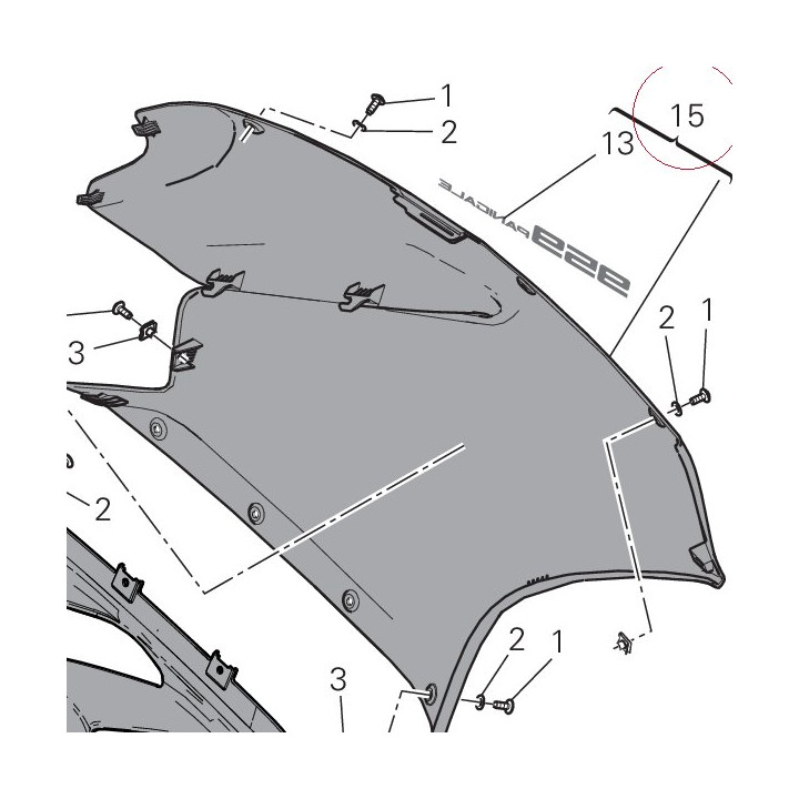 Left upper fairing red 48013791AA