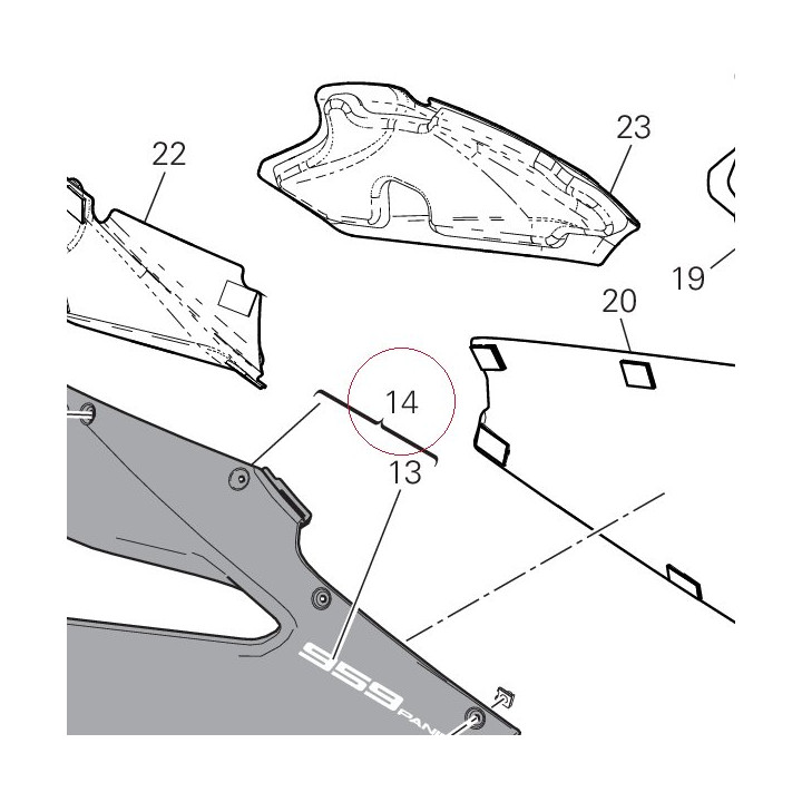 Fairing upper right white 48013801AW