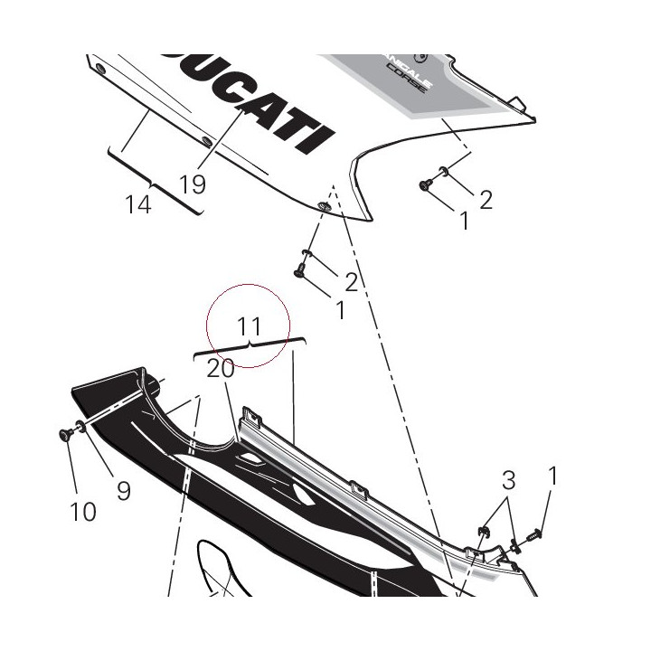 Right lower half-fairing 48013961AA