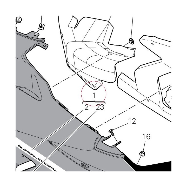 Right upper half-fairing 48014031BA