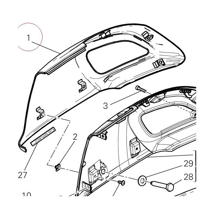 Cover, radiator, right 48014963AS