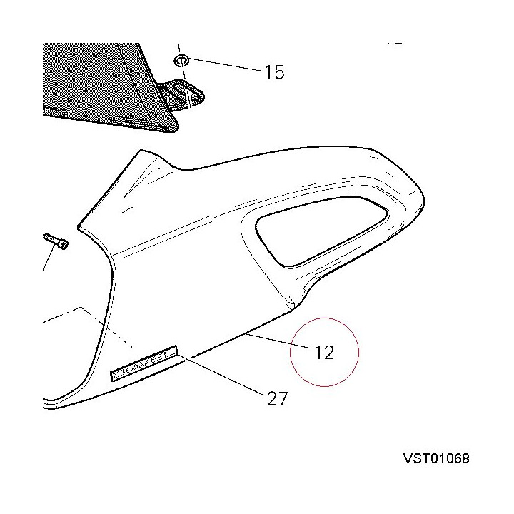 Cover, radiator, left 48014973AS