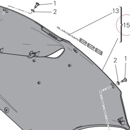 Left upper half-fairing red 48015521AA