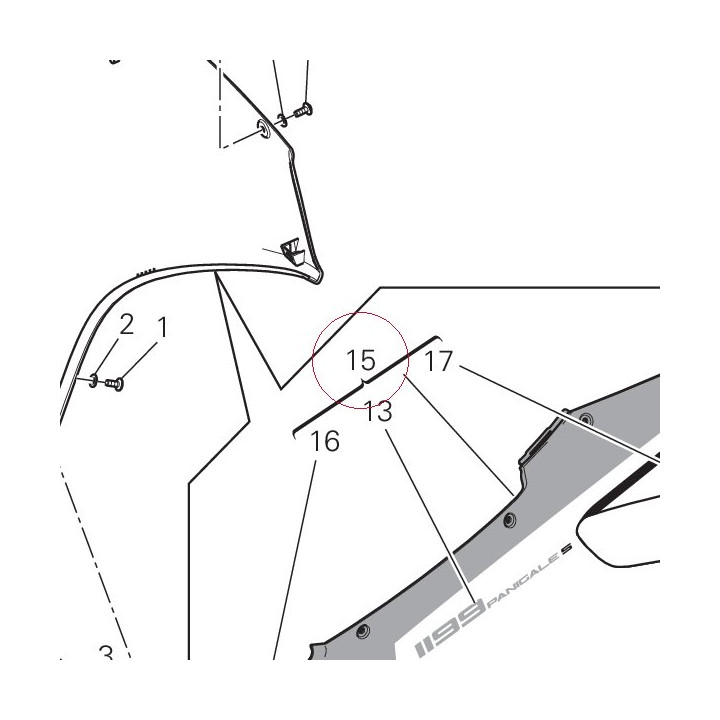 Left upper half-fairing 48015623AA