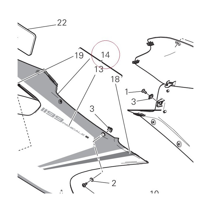 Right upper half-fairing 48015643AA