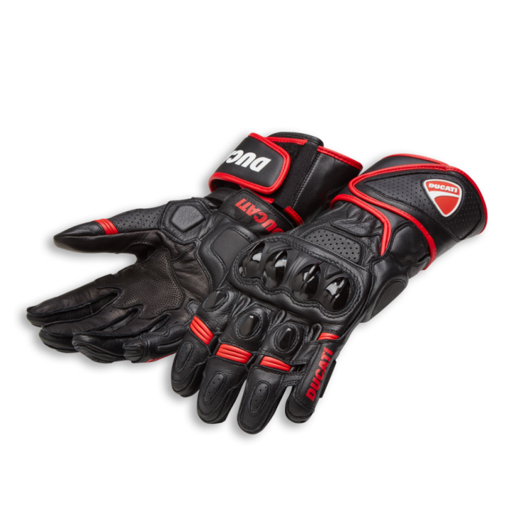 Gants en cuir rouge et noir Speed Evo C1
