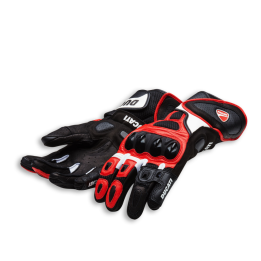 Gants en cuir rouge et noir Speed Air C1