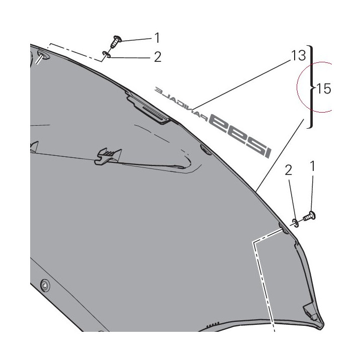 Left upper fairing red 48017132AA