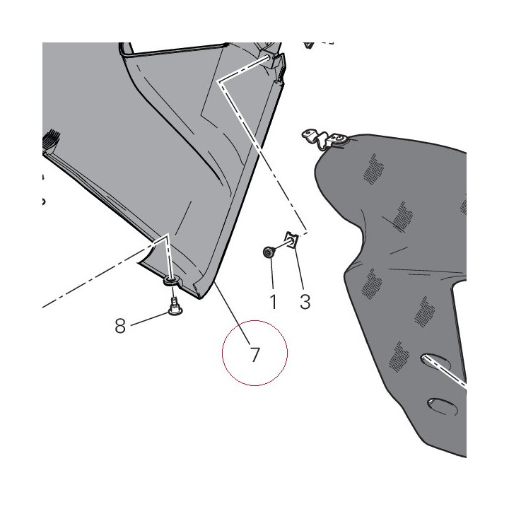 Left lower fairing red 48017391AA