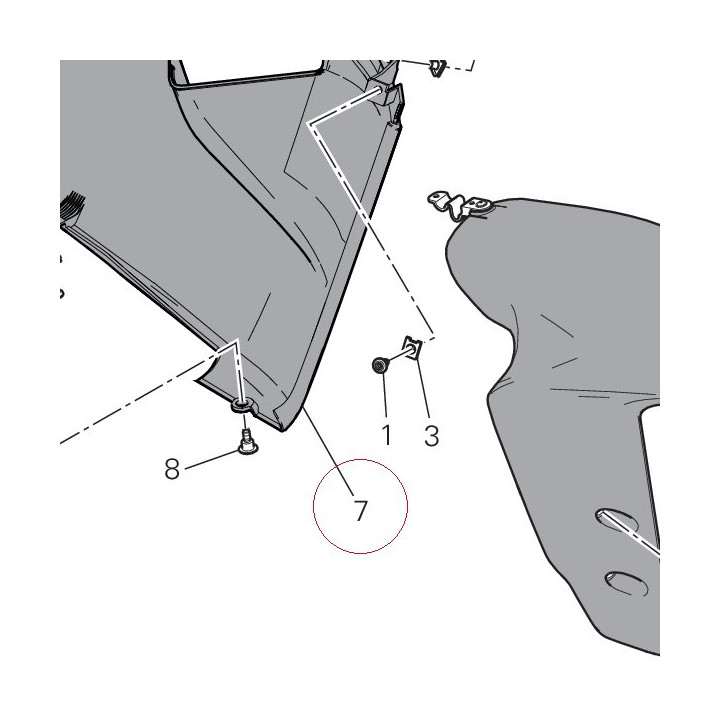 Left lower fairing red 48017392AA