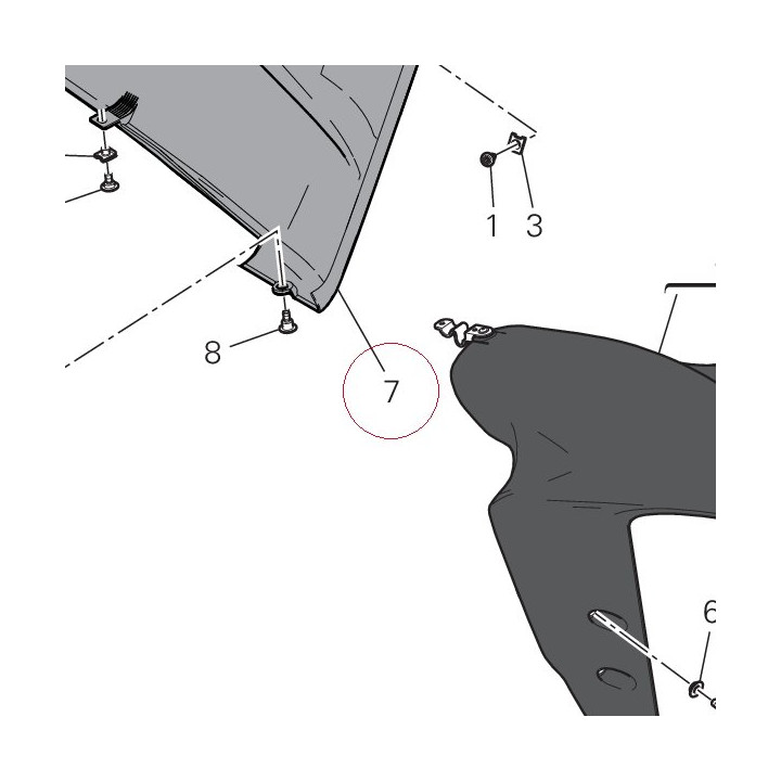 Left lower fairing red 48017392AB