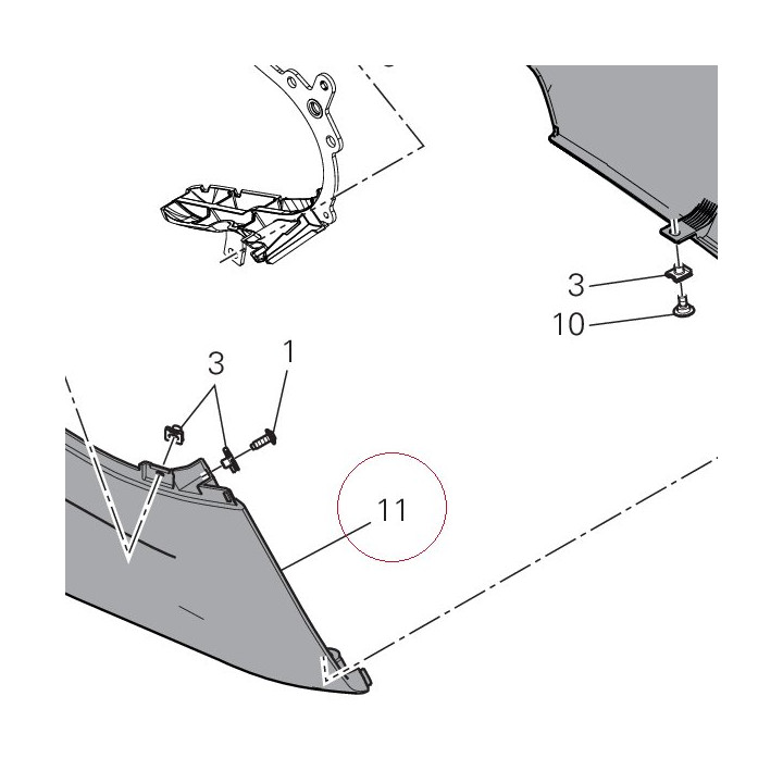 Right lower fairing red 48017401AA