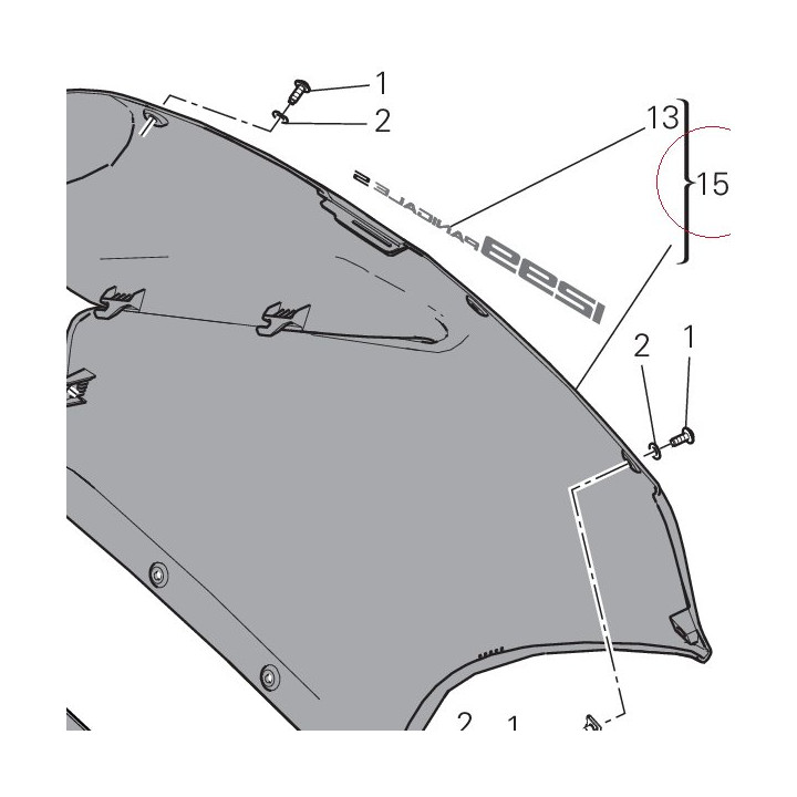 Left upper fairing red 48017552AA