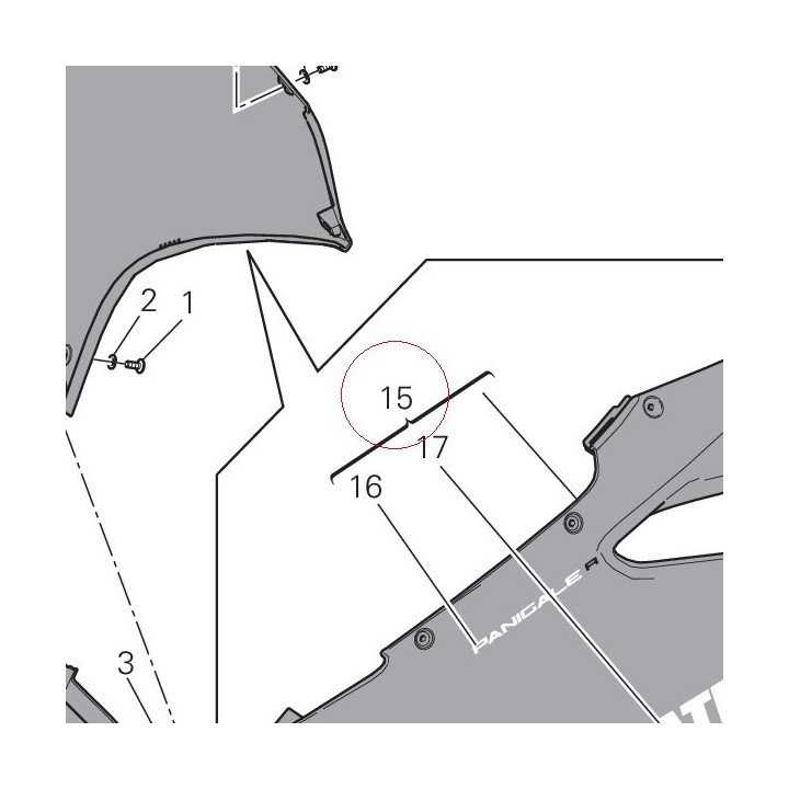 Left upper half-fairing 48017572AA
