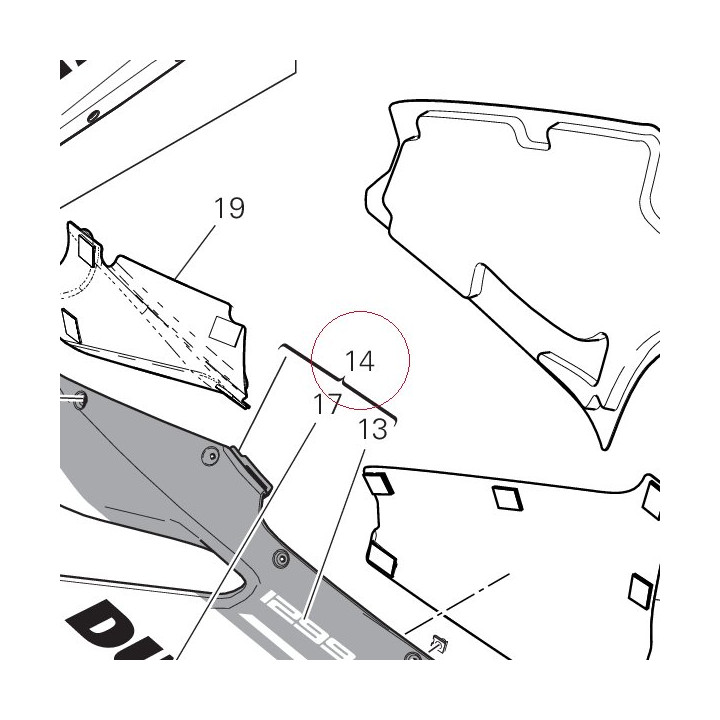 Right upper half-fairing 48017582AB