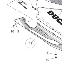 Right lower half-fairing 48017602AB