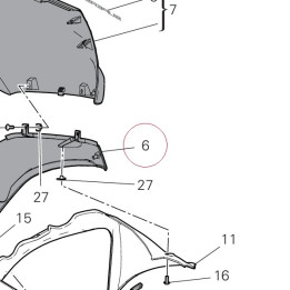 Left lower fairing red 48018852BB
