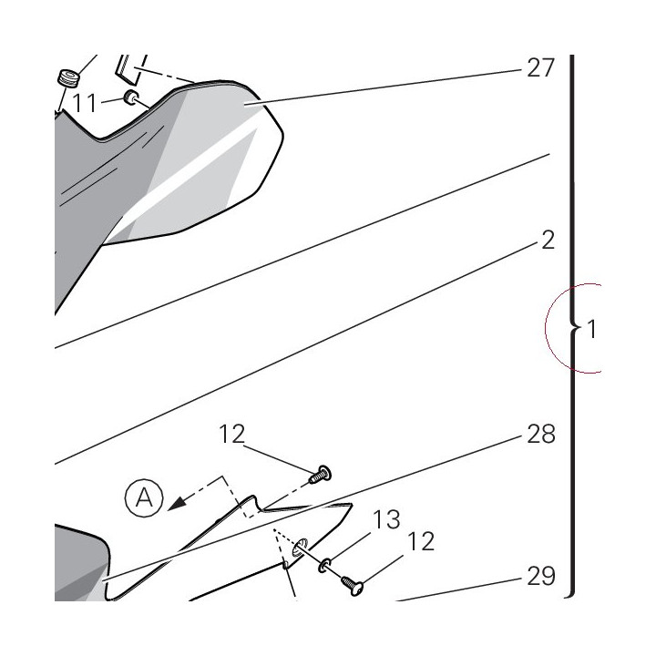 Left upper half-fairing 48019152AC