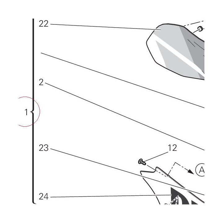 Right upper half-fairing 48019172AC