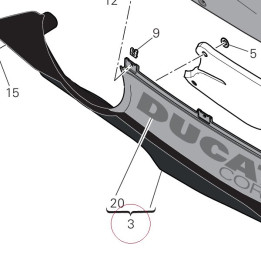 Right lower half-fairing 48019262BD