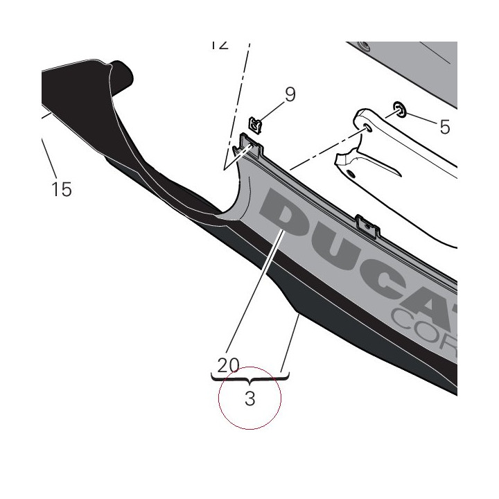 Right lower half-fairing 48019262BD