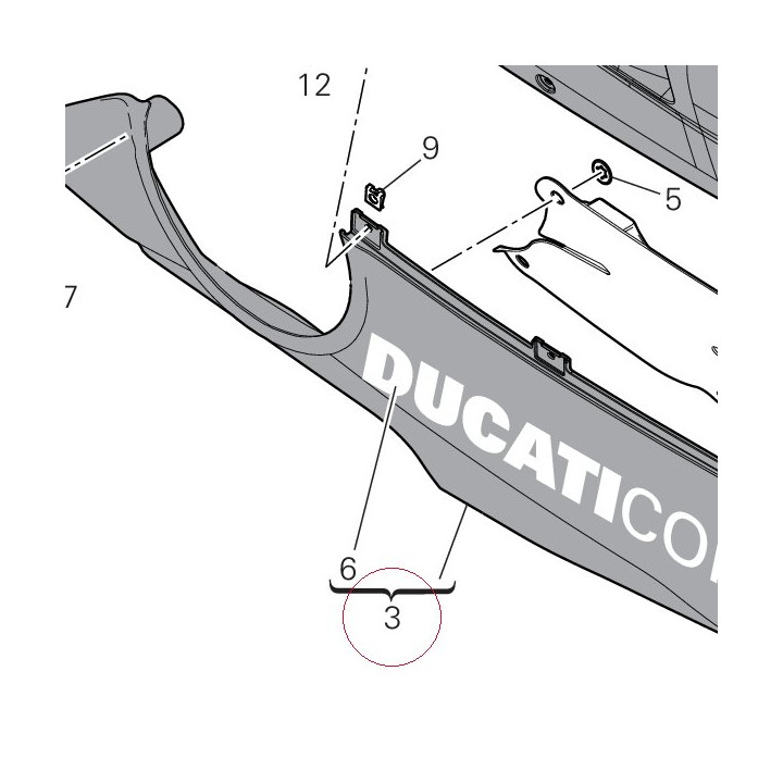 Right lower fairing red 48019262BT