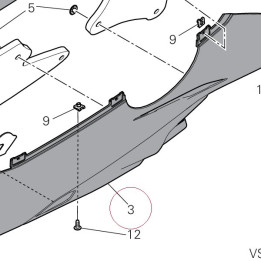 Left lower fairing red 48019273BA