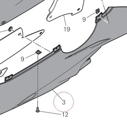 Left lower fairing red 48019274BA