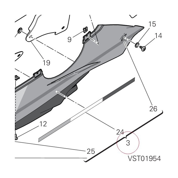 Left lower half-fairing 48019274BC