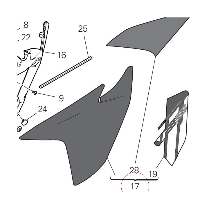 Cover, radiator, left 48019334AJ