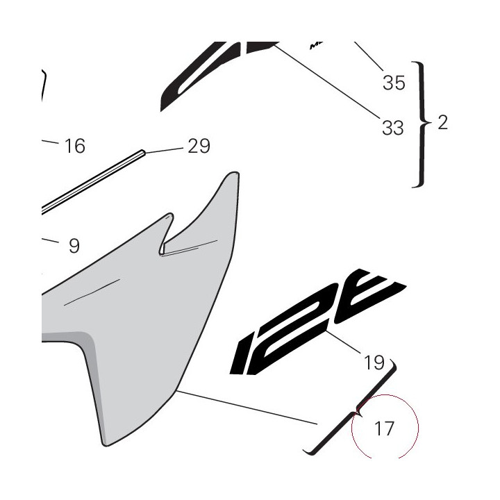 Cover, radiator, left 48019334AT