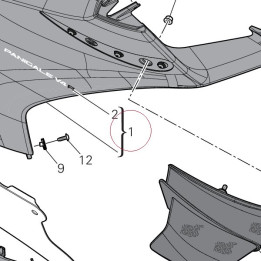 Right upper fairing red 4801A761AA