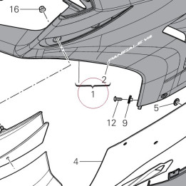 Left upper fairing red 4801B611AB