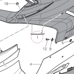 Left upper fairing red 4801B631AB
