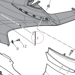 Right upper half-fairing 4801B671AB