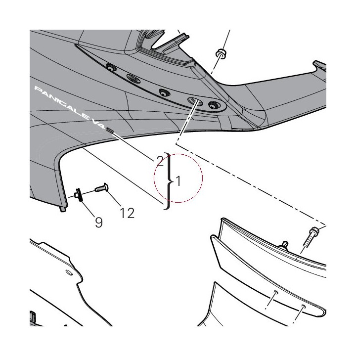 Right upper half-fairing 4801B671AB