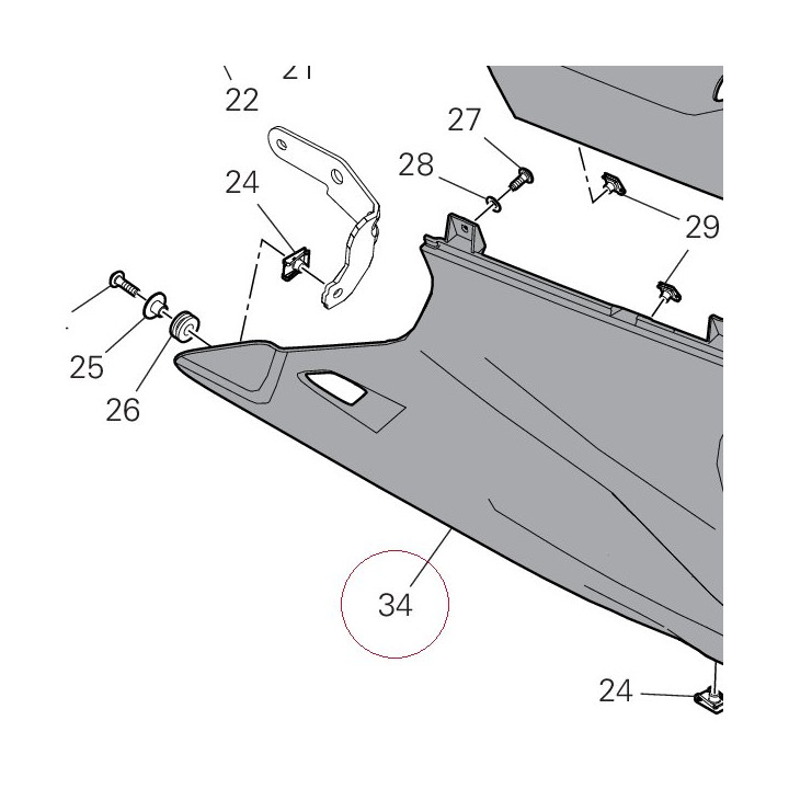 Lower half-fairing right 4801C071AA