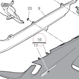Upper half-fairing left white 4801C081BB