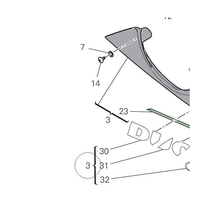 Right lower half-fairing 4801C471AL