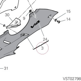 Left lower fairing red 4801C483AA