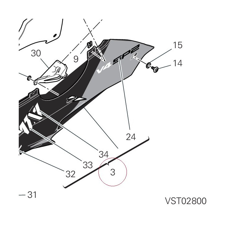 Left lower half-fairing 4801C483AD