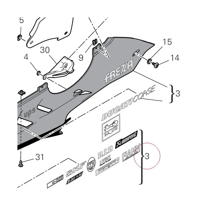 Left lower half-fairing 4801C483AF
